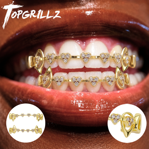 Body Jewelry Changing Kit - TOPGRILLZ Set Grillz Bentuk Hati Berongga
