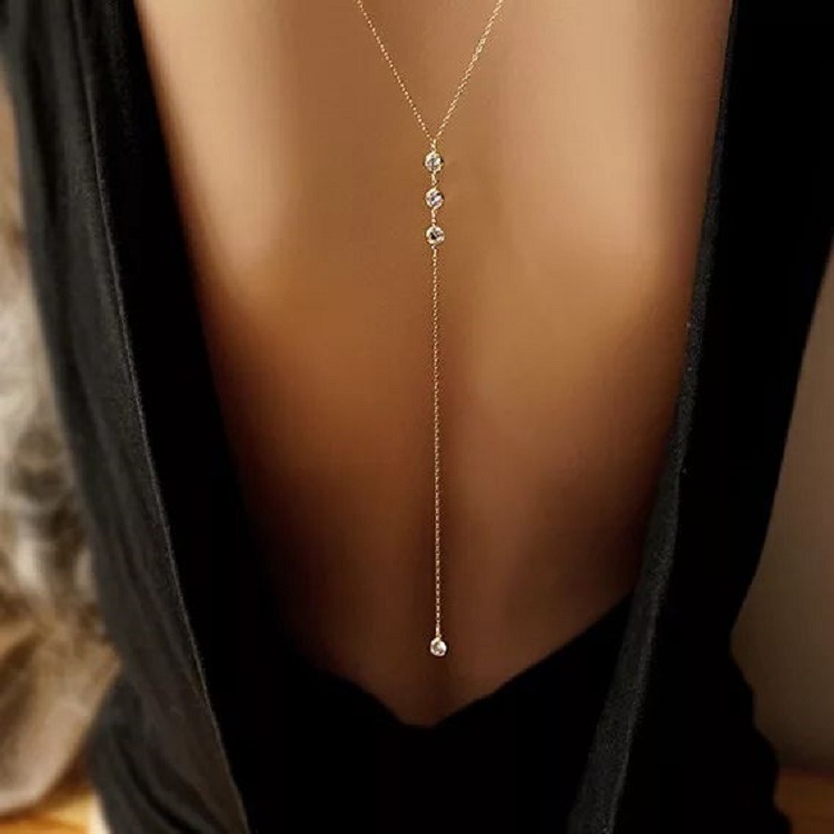 Body Chain Jewelry - Kalung Rantai Punggung Wanita Seksi Berhias