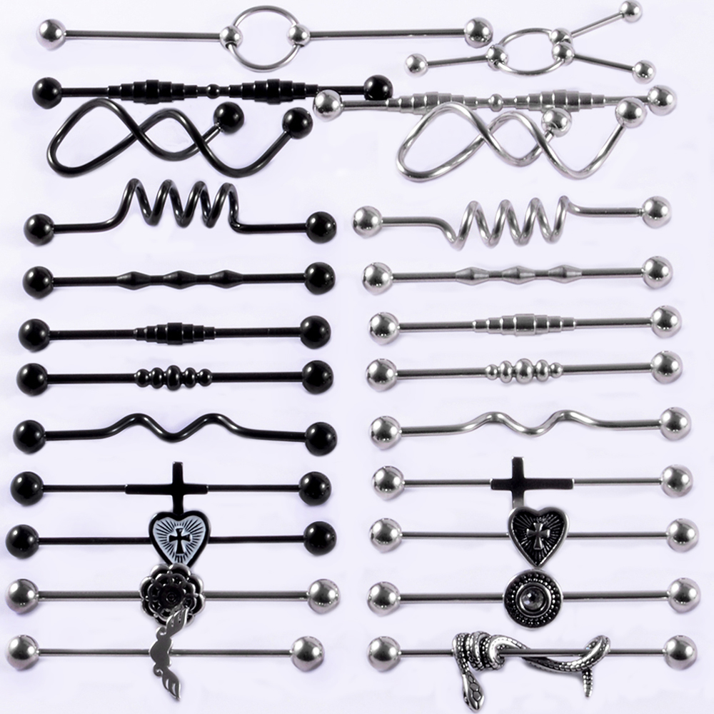 Body Jewelry Industrial - 1Pcs Bedah Baja Ular Industri Barbel