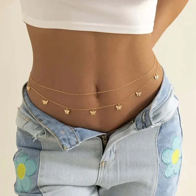 Body Chain Jewelry - Baru Charm seksi dua lapisan rantai