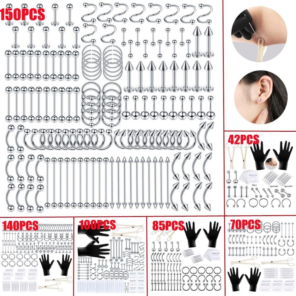 Body Jewelry And Piercing - 150/140/85/70/42Pcs Peralatan Tindik Tubuh Perhiasan Alat