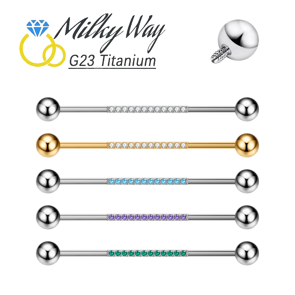 Body Jewelry Industrial - G23 Titanium Perhiasan Tindik Tubuh 14G