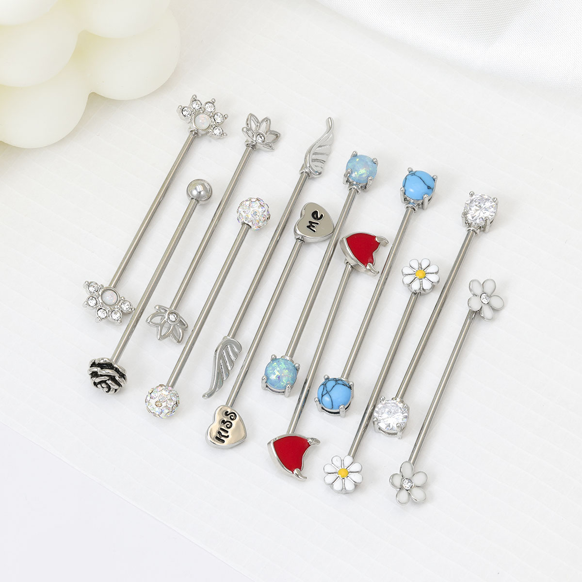 Body Jewelry Industrial - 16G panah hati industri barbel bedah