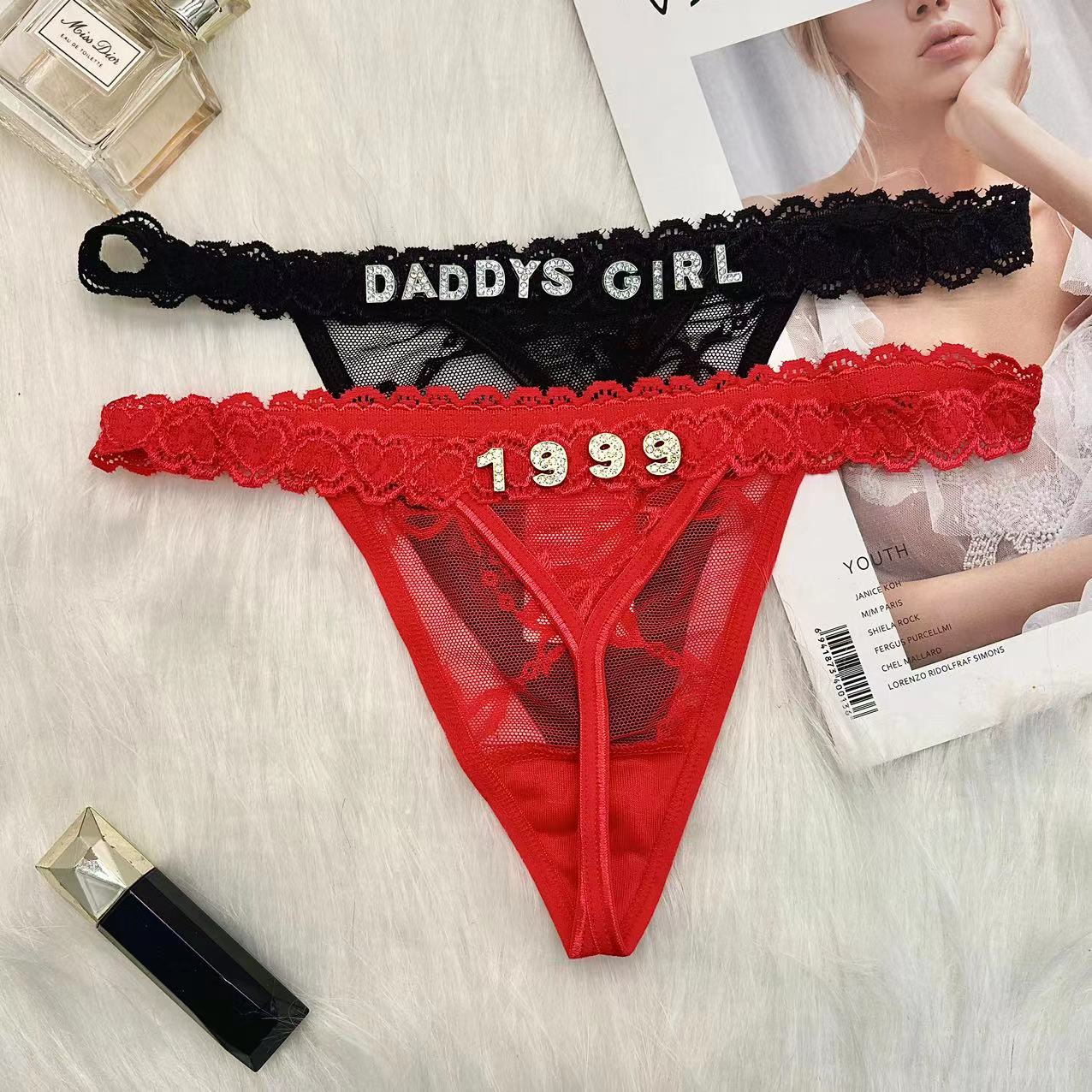Body Jewelry Names - Celana Dalam Thong Nama Kustom dengan
