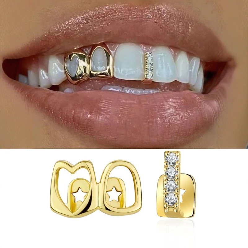 Body Jewelry Changing Kit - Set Perhiasan Gigi Golden Grillz untuk