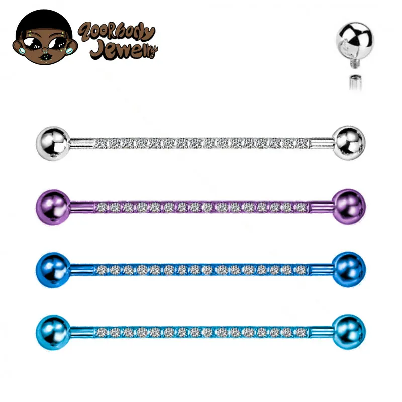 Body Jewelry Industrial - F136 tingkat implan Titanium 14G benang
