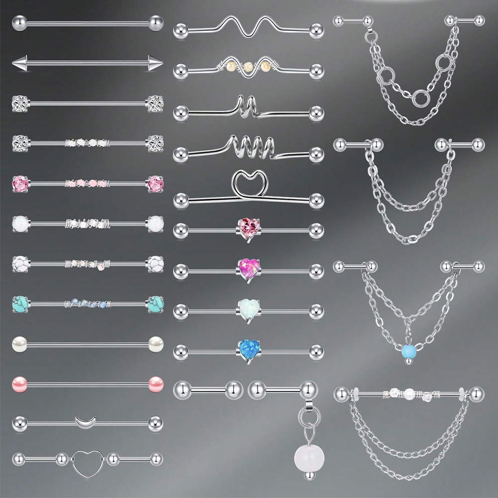 Body Jewelry Industrial - Anting-anting tusuk tulang rawan industrial barbell
