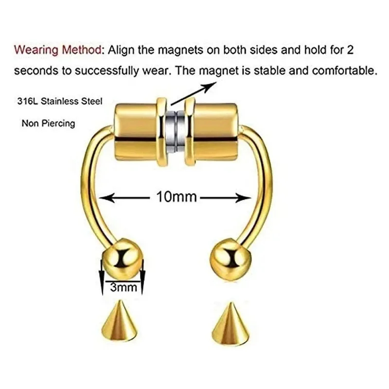 1/2/3 Buah Cincin Hidung Magne - Body Jewelry And Piercing ulasan dan harga