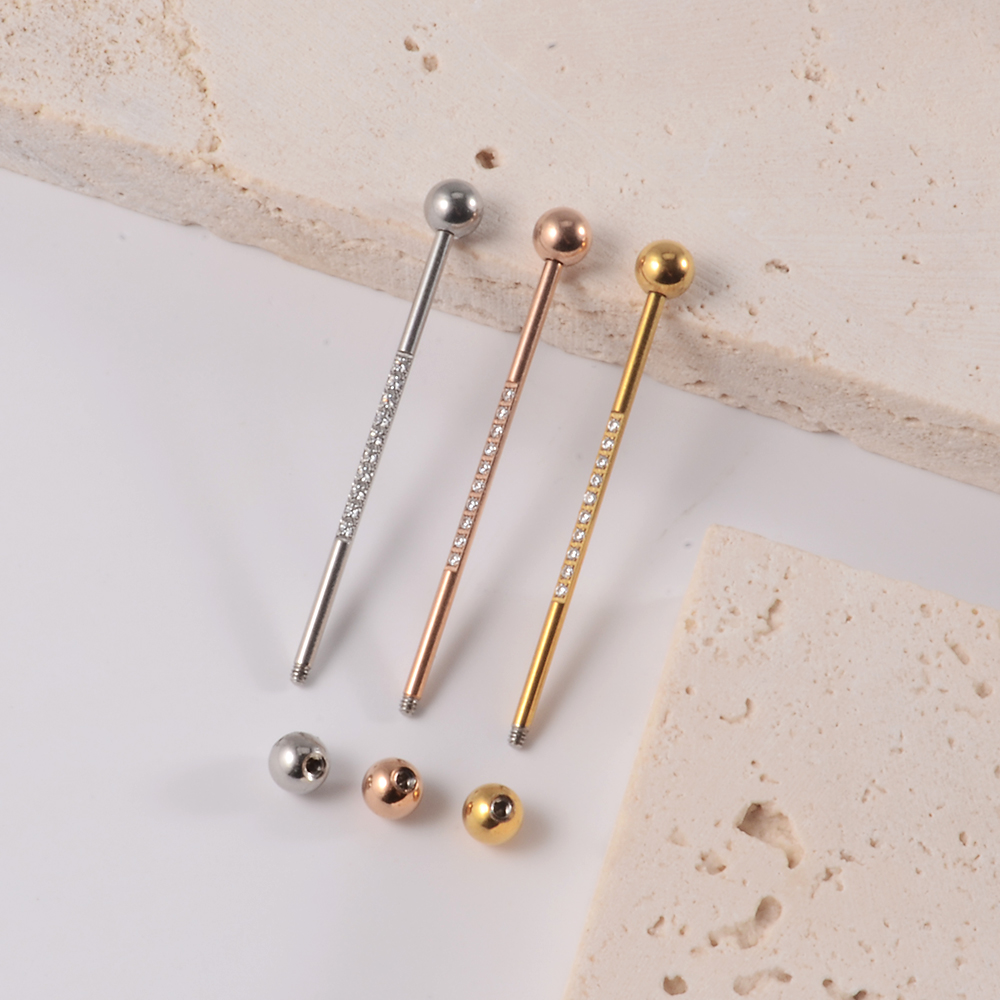 1 buah barbel industri baja ta - Body Jewelry Industrial ulasan dan harga