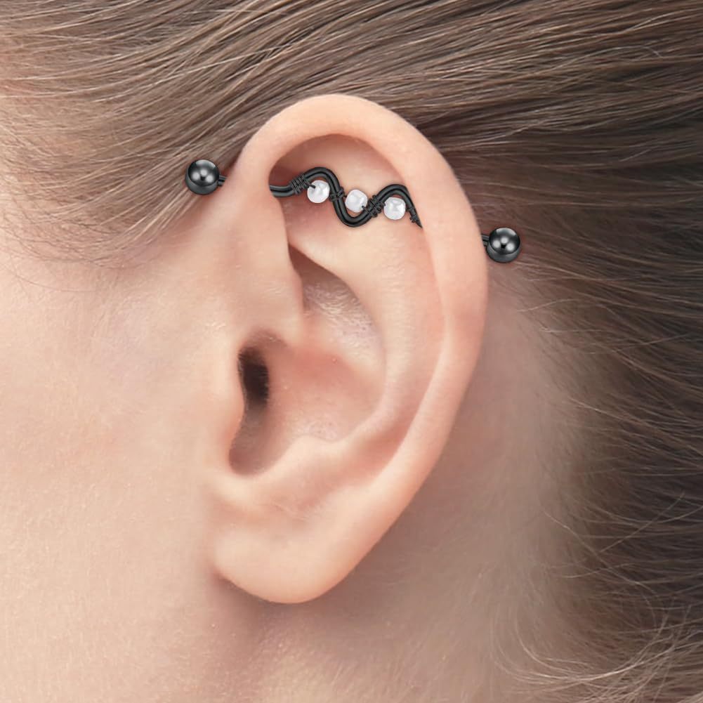 8pcs14G Anting Barbel Industri - Body Jewelry Industrial ulasan dan harga