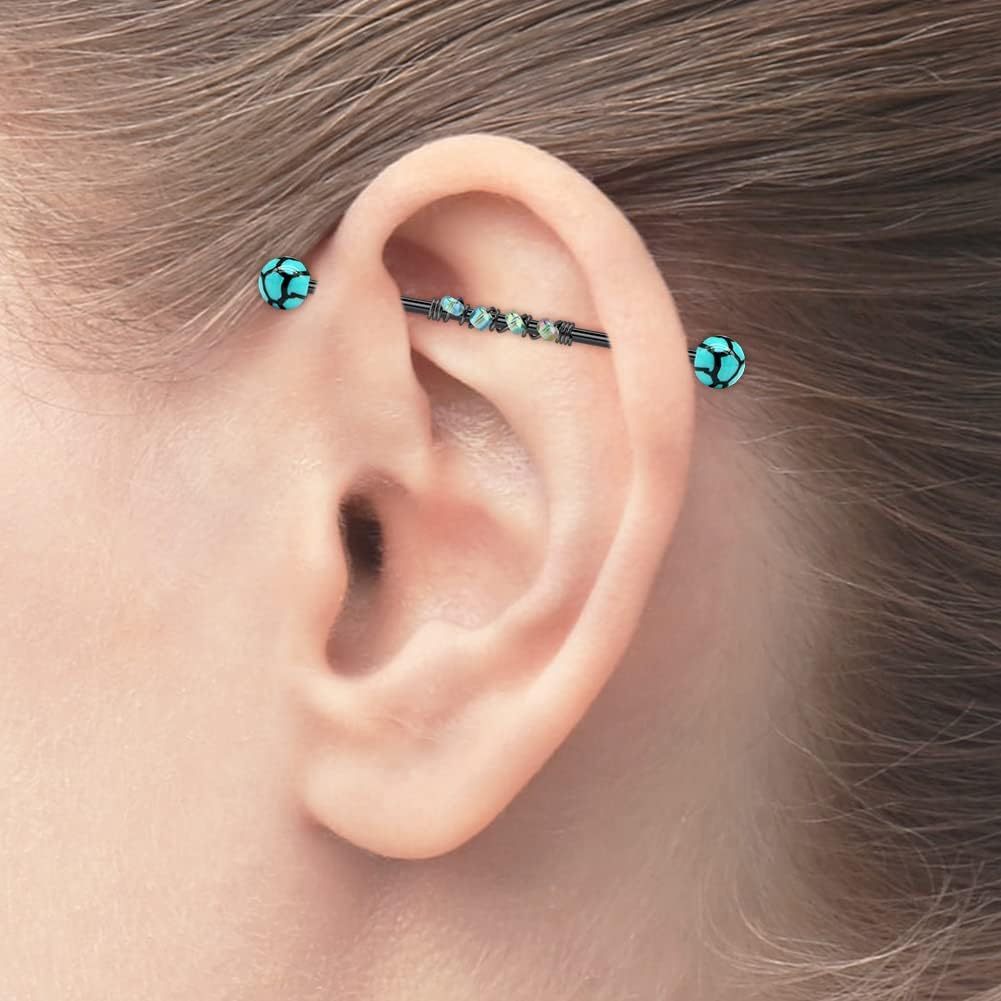 8pcs14G Anting Barbel Industri - Body Jewelry Industrial ulasan dan harga