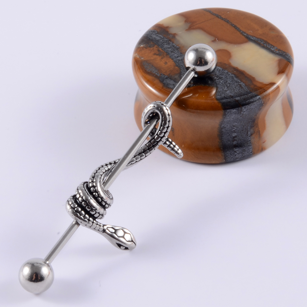 1Pcs Bedah Baja Ular Industri  - Body Jewelry Industrial ulasan dan harga