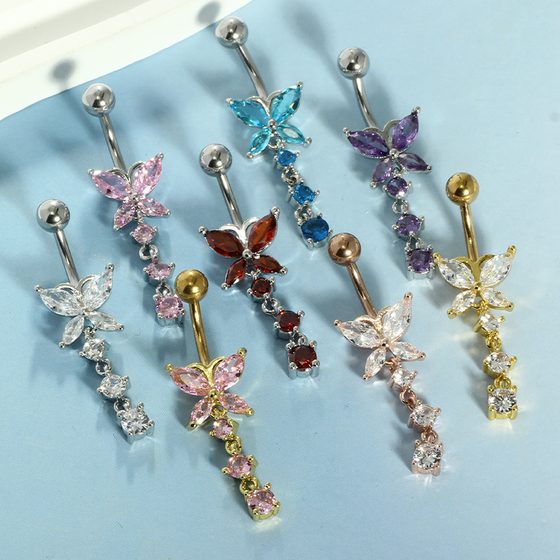 Cincin Pusar 14GA Kupu-kupu Em - Body Jewelry And Piercing ulasan dan harga
