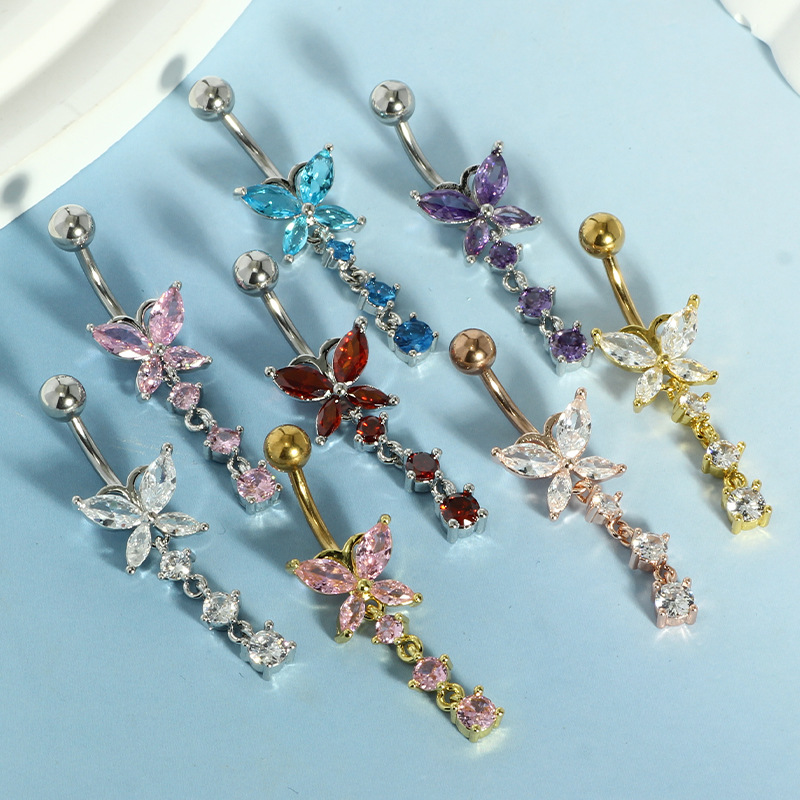 Cincin Pusar 14GA Kupu-kupu Em - Body Jewelry And Piercing ulasan dan harga