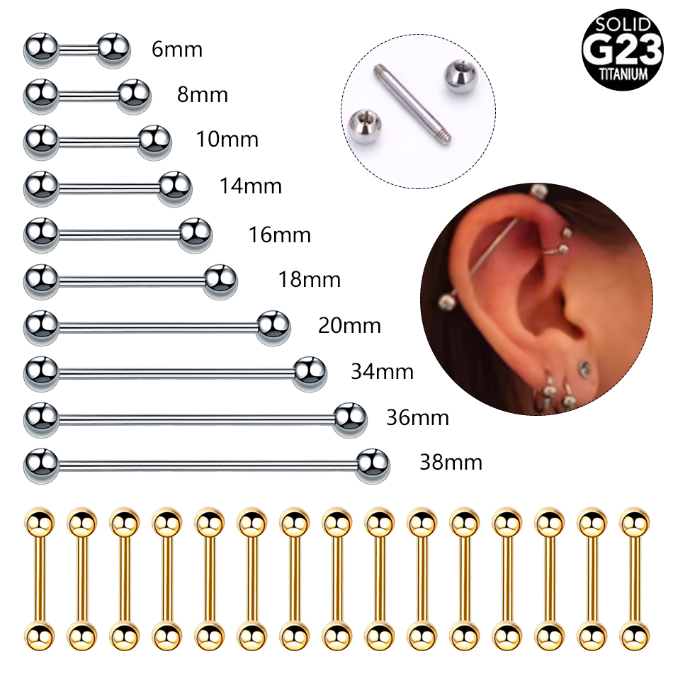 1/5 buah Titanium benang ekste - Body Jewelry Industrial ulasan dan harga