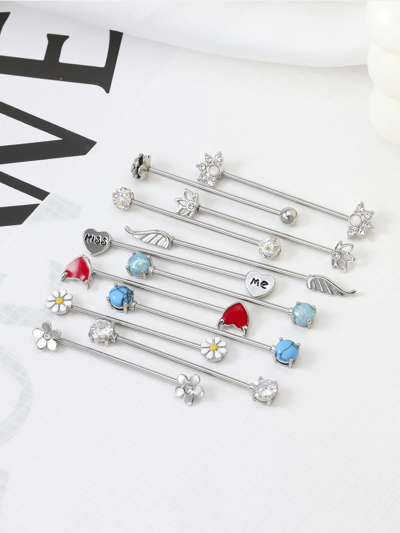 16G panah hati industri barbel - Body Jewelry Industrial ulasan dan harga