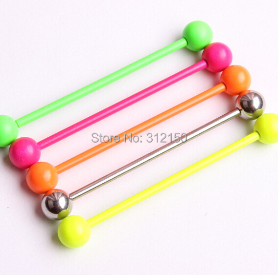 2 Buah 14G 1.6Mm Cincin Lidah  - Body Jewelry Industrial ulasan dan harga