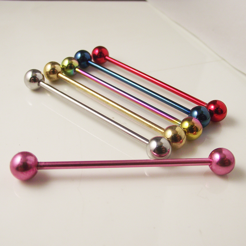 2 Buah 14G 1.6Mm Cincin Lidah  - Body Jewelry Industrial ulasan dan harga