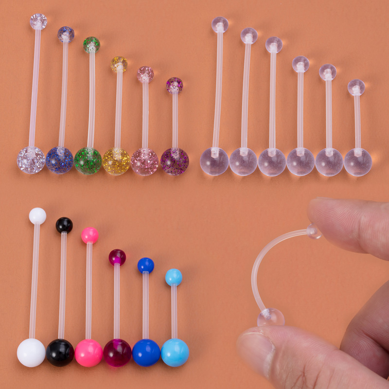 6 Buah Cincin Pusar Akrilik Ti - Body Jewelry Industrial ulasan dan harga