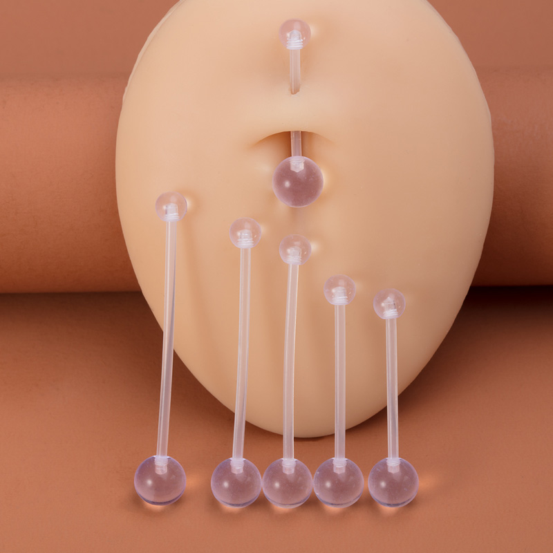 6 Buah Cincin Pusar Akrilik Ti - Body Jewelry Industrial ulasan dan harga