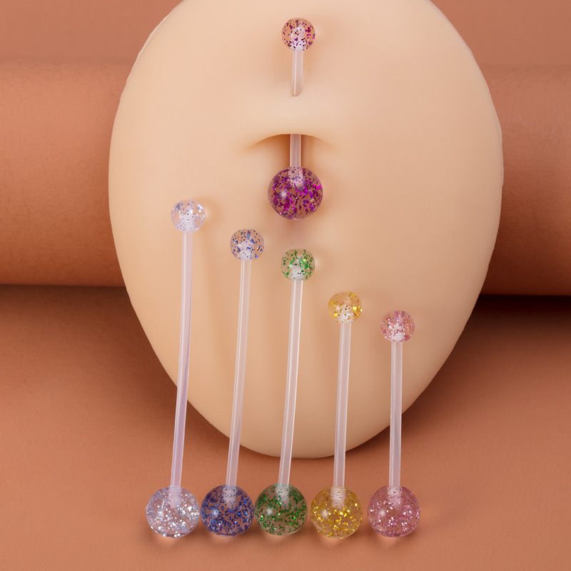 6 Buah Cincin Pusar Akrilik Ti - Body Jewelry Industrial ulasan dan harga