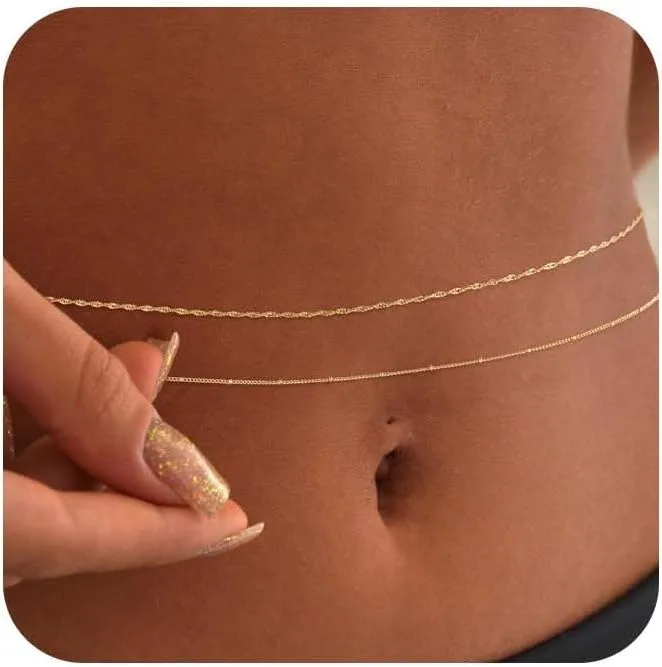 Rantai Pinggang Berlapis Emas  - Body Jewelry Waterproof ulasan dan harga