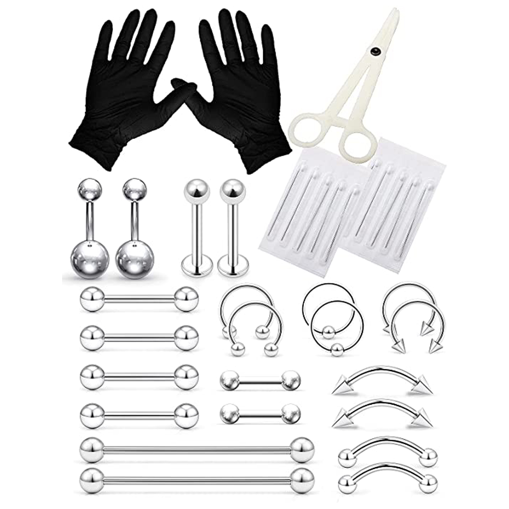 Kit Tindik Baja Tahan Karat Ci - Body Jewelry Industrial ulasan dan harga