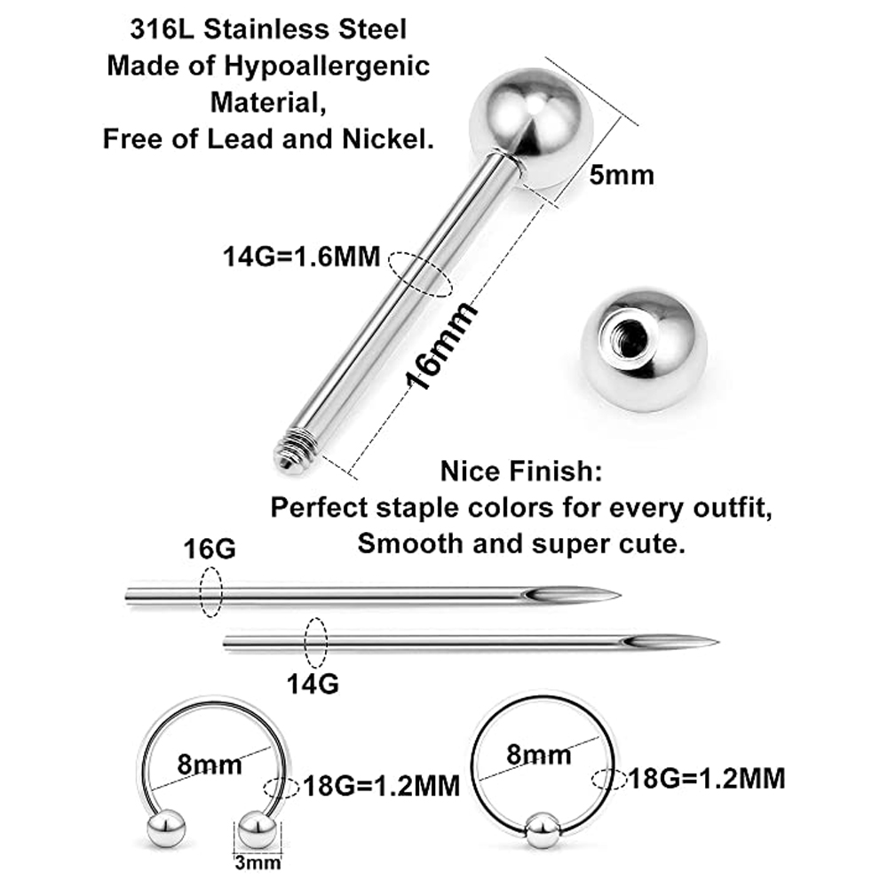 Kit Tindik Baja Tahan Karat Ci - Body Jewelry Industrial ulasan dan harga