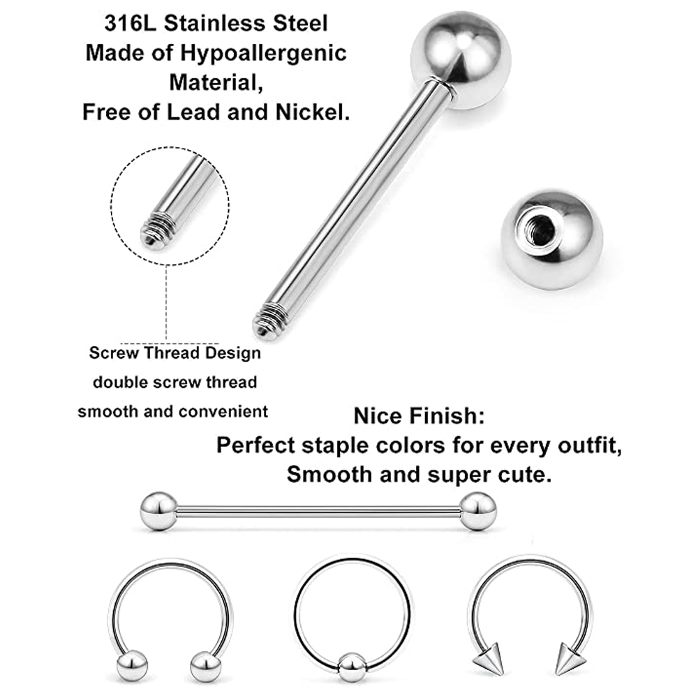 Kit Tindik Baja Tahan Karat Ci - Body Jewelry Industrial ulasan dan harga