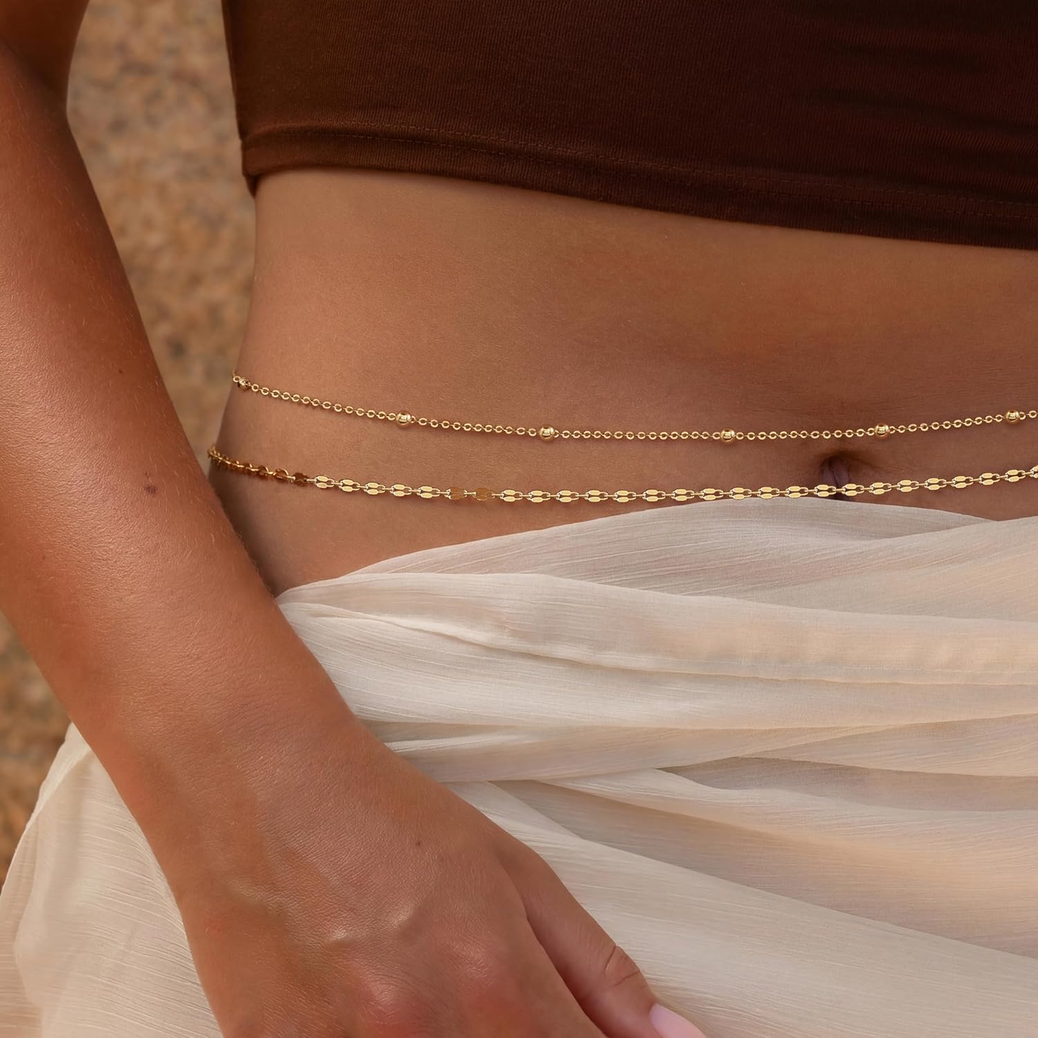 Rantai Pinggang Lapis Emas 14K - Body Chain Jewelry ulasan dan harga